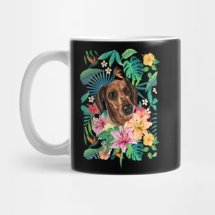 Tropical Brown Dachshund Doxie 2 Mug